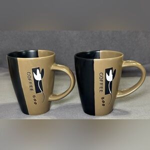 World Market Coffee Mug Cup With Spoon Holder Lot Of 2